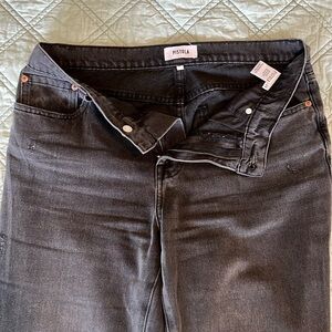 Women’s Pistola distressed faded black ankle jeans